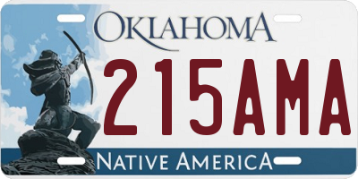 OK license plate 215AMA
