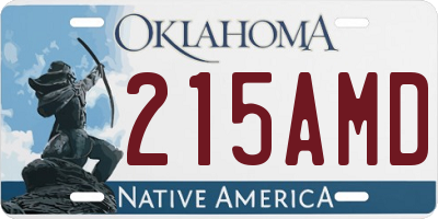 OK license plate 215AMD