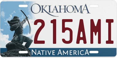OK license plate 215AMI