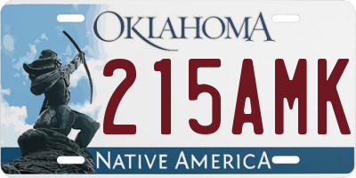 OK license plate 215AMK