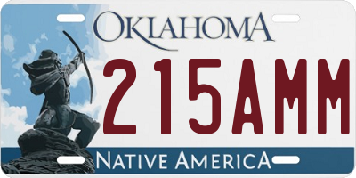 OK license plate 215AMM