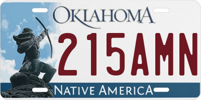 OK license plate 215AMN