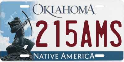 OK license plate 215AMS