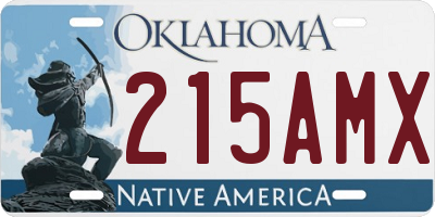 OK license plate 215AMX