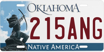 OK license plate 215ANG