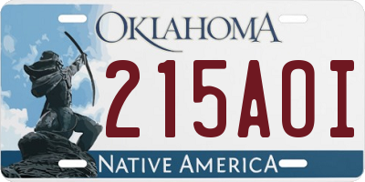 OK license plate 215AOI