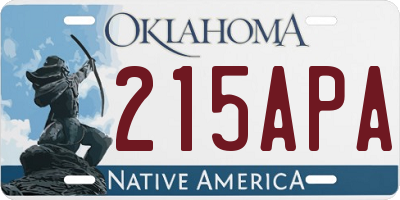 OK license plate 215APA