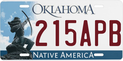 OK license plate 215APB
