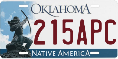 OK license plate 215APC
