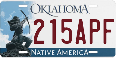 OK license plate 215APF