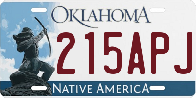 OK license plate 215APJ