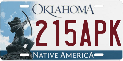 OK license plate 215APK