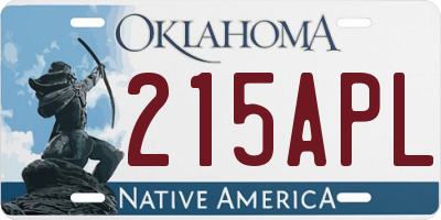 OK license plate 215APL