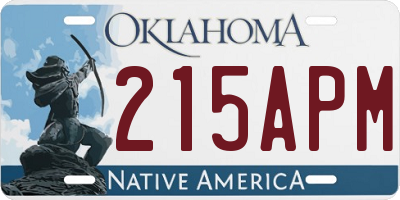 OK license plate 215APM