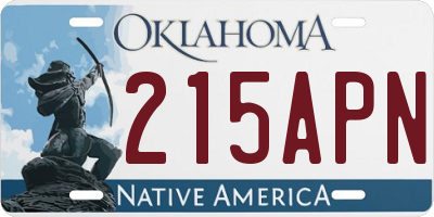 OK license plate 215APN