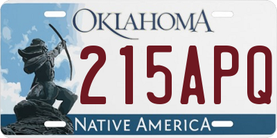 OK license plate 215APQ