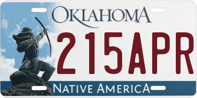 OK license plate 215APR