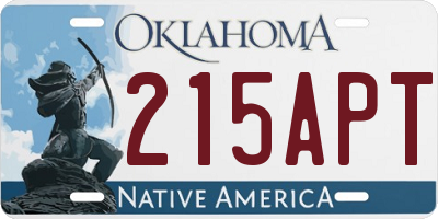 OK license plate 215APT