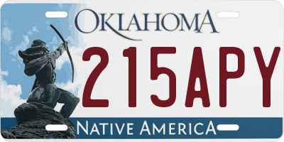 OK license plate 215APY