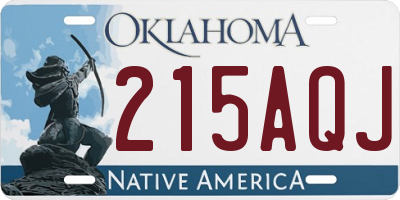 OK license plate 215AQJ