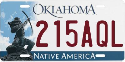 OK license plate 215AQL