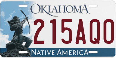 OK license plate 215AQO