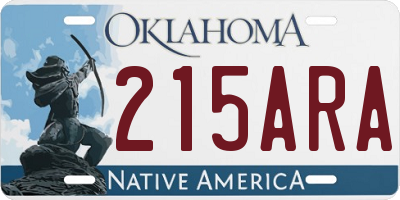OK license plate 215ARA