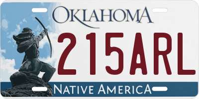 OK license plate 215ARL