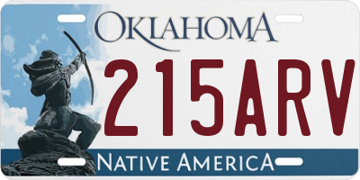 OK license plate 215ARV