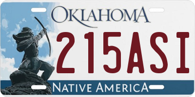 OK license plate 215ASI
