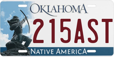 OK license plate 215AST