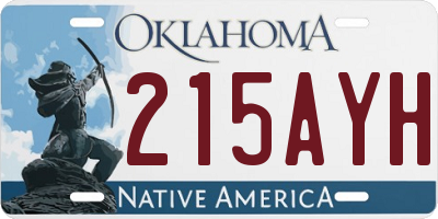 OK license plate 215AYH