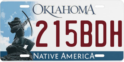 OK license plate 215BDH