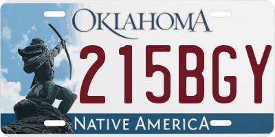 OK license plate 215BGY