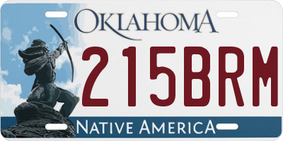 OK license plate 215BRM