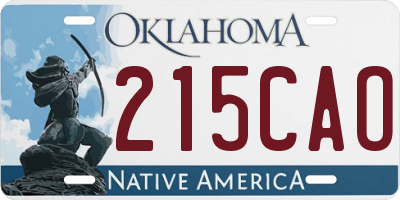 OK license plate 215CAO