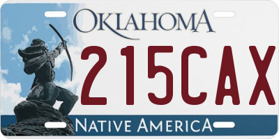 OK license plate 215CAX