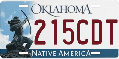 OK license plate 215CDT