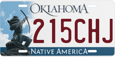 OK license plate 215CHJ