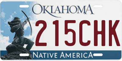 OK license plate 215CHK