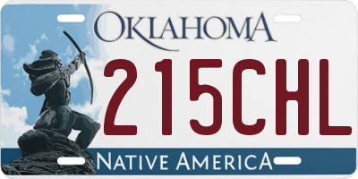 OK license plate 215CHL