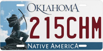OK license plate 215CHM