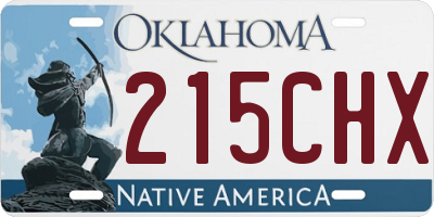 OK license plate 215CHX