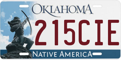 OK license plate 215CIE