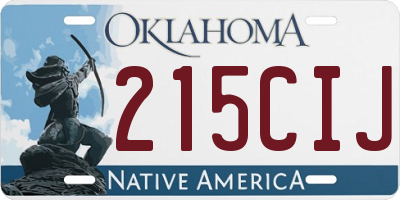 OK license plate 215CIJ