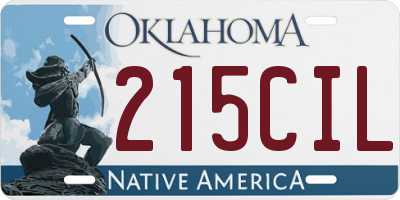 OK license plate 215CIL