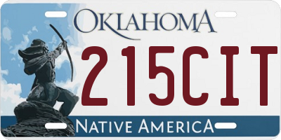 OK license plate 215CIT