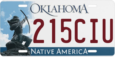 OK license plate 215CIU