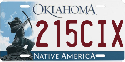 OK license plate 215CIX