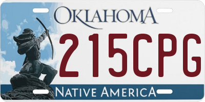 OK license plate 215CPG